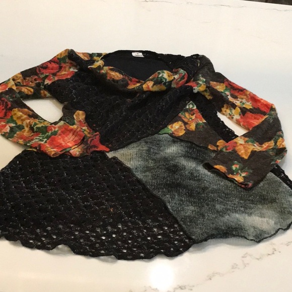this and that Sweaters - Cowl neck mixed media top/ sweater S